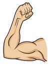 Hand muscular cartoon design illustration