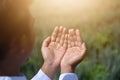 Hand of muslim praying.