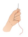 Hand With Needle And Thread