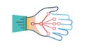 Hand Network Digital Connection Human Interface Technology Vector, vector design Generative AI Royalty Free Stock Photo