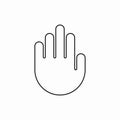 Hand palm silhouette line icon. Vector illustration Royalty Free Stock Photo