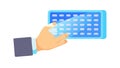 Hand with Numeric Keypad Device, Secure Data Input, vector design Generative AI Royalty Free Stock Photo