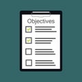 In hand. Objective board goal check list Royalty Free Stock Photo