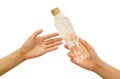 Hand Offering a Bottle of Water Royalty Free Stock Photo