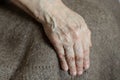 hand of an old woman on a blanket close-up, hands, pensioner, hands