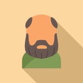 Hand older smile beard icon flat vector. Aged mature