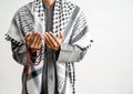 Hand open arm while pray in islamic culture Royalty Free Stock Photo