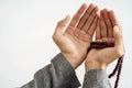 Hand open arm while pray in islamic culture Royalty Free Stock Photo