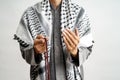 Hand open arm while pray in islamic culture Royalty Free Stock Photo