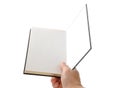 Hand open blank book Royalty Free Stock Photo