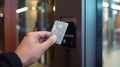 Hand open door digital and access control in condo or office