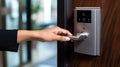 Hand open door digital and access control in condo or office