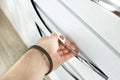 Hand open drawer Royalty Free Stock Photo