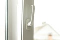 Hand open window at home Royalty Free Stock Photo