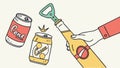 Hand Opening Beer Bottle, Refreshing Drink Moment, vector design Generative AI Royalty Free Stock Photo