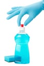 Hand opening bottle with dish washing liquid