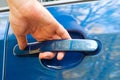 Hand opening car door Royalty Free Stock Photo