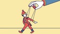 Hand Operating Marionette, Control, Manipulation, Theater, vector design Generative AI Royalty Free Stock Photo