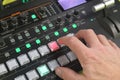 Hand operating Video production switcher used for live events