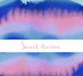 Hand paint abstract background. Vivid dripping paint. Pink, blue and purple colored