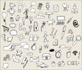 Hand Paint Icons Royalty Free Stock Photo