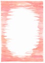 Hand paint watercolor frame in pink living coral tone, abstrack background, space for text, brush stroke texture. color of the Royalty Free Stock Photo