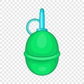 Hand paintball grenade icon, cartoon style