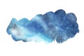 Hand painted abstract Watercolor Wet blue Outer space and stars Background Royalty Free Stock Photo