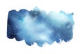 Hand painted abstract Watercolor Wet blue Outer space and stars Background Royalty Free Stock Photo