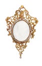 Hand painted baroque golden framed hand mirror Royalty Free Stock Photo