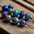 Hand-Painted Bead Collection: A Celebration of Ceramic Artistry Royalty Free Stock Photo
