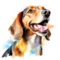 Hand Painted Beagle Dog Watercolor