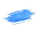 Hand painted blue watercolor brush texture isolated on the white background. Usable for cards