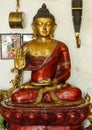 Hand painted bronze sculpture of a Buddha statue in one of the many antique shops in the Fort Cochin, Keral