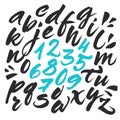 Hand painted brush alphabet