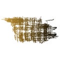 Hand painted brush spot texture, vector, gold black gradient. One isolated element. White background Royalty Free Stock Photo