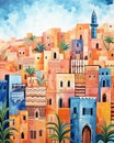 hand-painted canvas, let the cities of Morocco dance with each delicate brushstroke