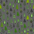 Christmas seamless texture with the Christmas glass toys made in the hand painted style.