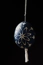 Hand painted dark blue easter egg Royalty Free Stock Photo