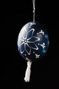 Hand painted dark blue easter egg Royalty Free Stock Photo