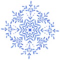 Hand painted Decorative Watercolor Snowflake