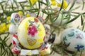 Hand painted decoupage Easter egg Royalty Free Stock Photo
