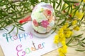 Hand painted decoupage Easter egg Royalty Free Stock Photo