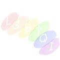 hand painted digital watercolor lgbt symbol Q i