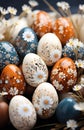 Hand-painted Easter Eggs with Daisies Royalty Free Stock Photo