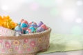 Hand Painted Easter Eggs Horizontal with Copy Space Right Royalty Free Stock Photo