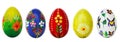 Hand painted Easter eggs isolated on white. Spring patterns Royalty Free Stock Photo