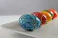 Traditional Easter decoration - colored eggs. Royalty Free Stock Photo