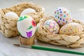 Hand painted Easter eggs Royalty Free Stock Photo