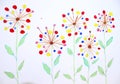 Hand-painted flowers - colored flowers with watercolors Belqis drawing